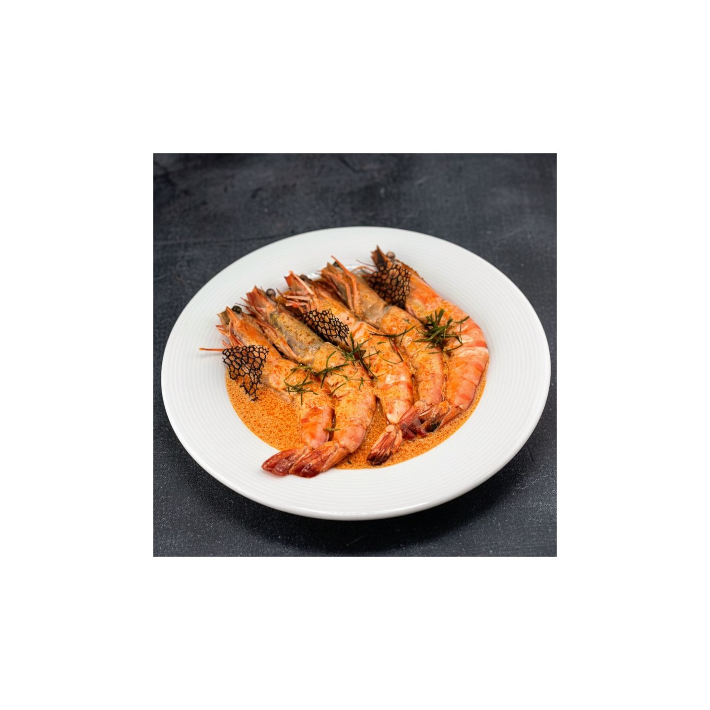 Gambas au curry rouge